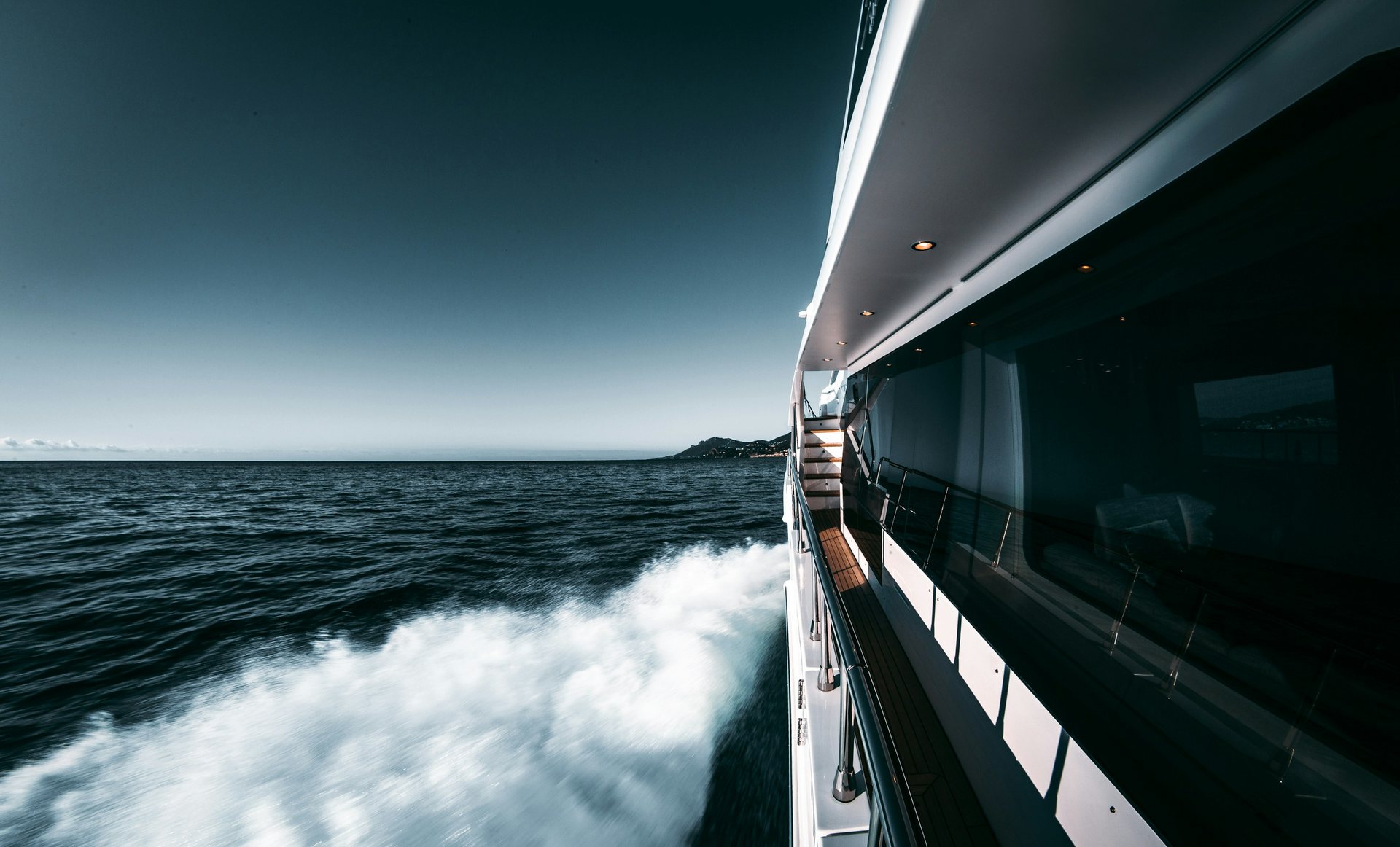 A yacht at sea